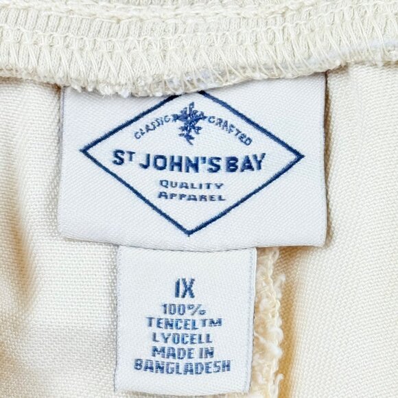 St. Johns Bay Women's Pull-on Wide Leg Easy Fit High Rise Birch Crop Pants 1X NW - Picture 6 of 10
